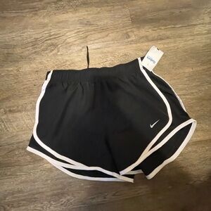 Nike Women's Black and White Athletic Shorts